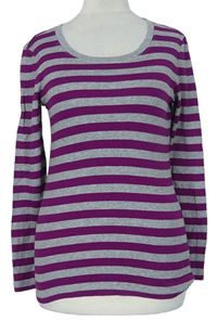 Dámske purpurovo-sivé pruhované tričko zn. GAP