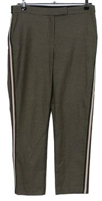 Dámske hnedé vzorované teplákové nohavice s pukmi zn. M&S