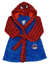 Modro-červený chlupatý župan - Spiderman s kapucňou George
