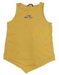 Žltý crop top s nápisom George