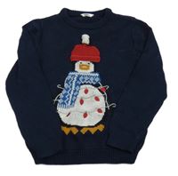 Tmavomodrý sveter s tučňákem M&Co