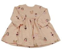 Svetloružové teplákové šaty s vílami zn. F&F