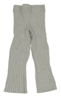 Sivé rebrované pletené nohavice Lupilu
