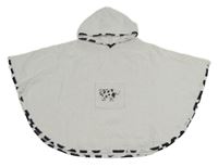 Biele froté osuškové pončo s kravičkou a kapucňou