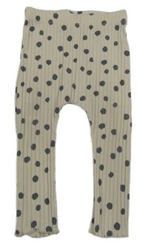 Béžové bodkovaná é rebrované legíny George