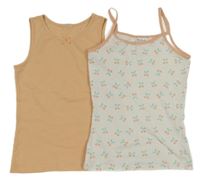 2x košilka meruňková+ biela s třešněmi