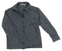 Tmavomodrá plátenná bunda s nášivkou M&S