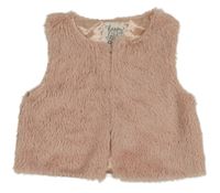 Svetloružová chlpatá vesta C&A