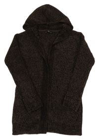 Hnedý žinylkový cardigan s kapucňou C&A