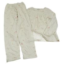 Biele pyžama s obrázkami The little whie company
