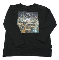 Čierna mikina s potlačou H&M