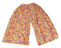 Biele kvetinové pallazo nohavice