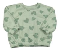 Mintová crop mikina so srdiečkami Primark