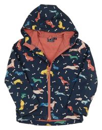 Tmavomodrá jarní softshellová bunda s pejsky a kapucí Mountain Warehouse