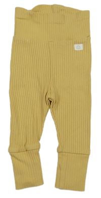 Světležluté žebrované tepláky H&M