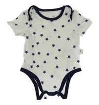 Bielo-tmavomodré body s hviezdami