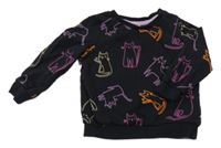 Čierno-farebná mikina s mačkami Socute
