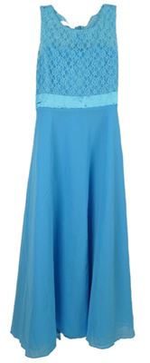 Dámske modré šifonovo/krajkové spoločenské šaty Eifiel