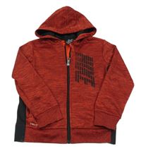 Červeno-černá žíhaná sportovní funkční propínací mikina Nike