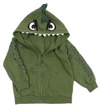 Khaki prepínaci mikina s kapucí - dino H&M