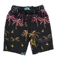 Antracitovo-barevné teplákové kraťasy s palmami Primark