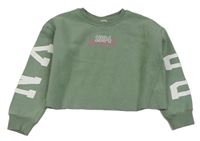 Khaki crop mikina s číslom zn. River Island