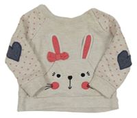 Svetlobéžová mikina so zajícem a srdiečkami Early Days