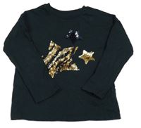 Černé triko s překlápěcími flitry Next