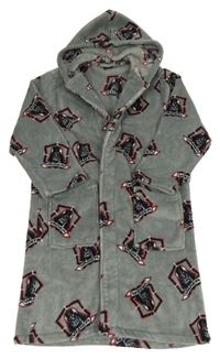 Šedý chlupatý župan s kapucí - Star wars