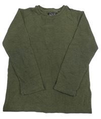 Khaki melírované žebrované mikinotriko Next