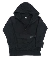 Čierna mikina s falešnou vreckom a kapucňou F&F