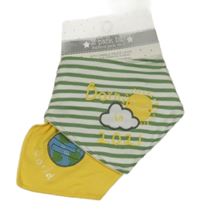 Nové - 2x slinták - pruhovaný s mrakem + žlutý so zeměkoulí Dunnes