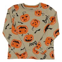 Světlehnědé triko s dýněmi 