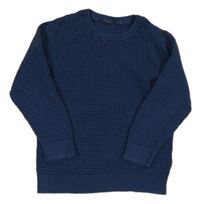 Tmavomodrý rebrovaný sveter Primark