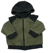 Kaki-čierno-biela prepínaci mikina s dinem a kapucňou Matalan