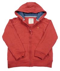 Červená propínací mikina s kapucí Fat Face