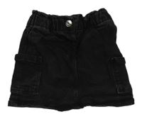 Čiernošedá rifľová paper bag sukňa s vreckami Primark