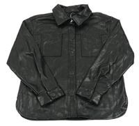 Černá koženková košilová bunda Nutmeg