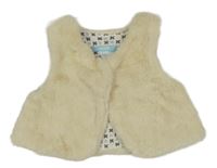 Béžová kožešinová podšitá vesta 