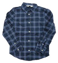 Tmavomodro-modro-bílá kostkovaná košile H&M
