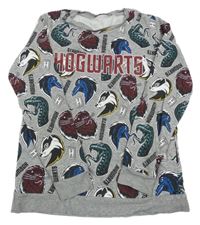 Sivá mikina s nápisom s zvířaty - Harry Potter