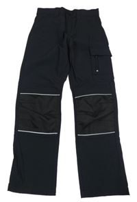 Černé šusťákové outdoorové kalhoty 