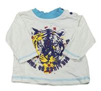 Bielo-tyrkysové tričko s tigrom Lupilu