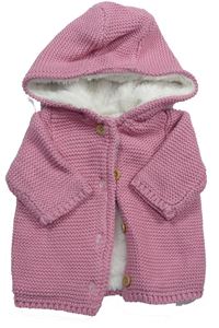 Ružový prepínaci zateplený sveter s kapucňou F&F