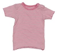 Ružovo-biele pruhované rebrované tričko M&S