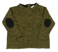 Olivovo-čierny vzorovaný sveter Zara