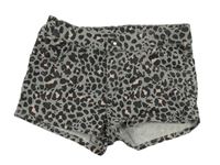 Sivo-ružové vzorované rifľové kraťasy H&M