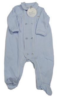 Nové - světlemodrý žebrovaý overal s límečkem Bluess Baby