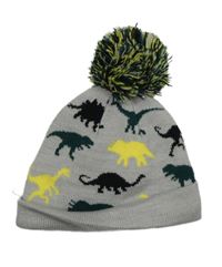 Šedá pletená podšitá čepice s dinosaury F&F