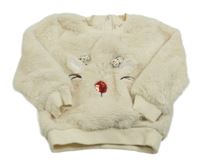 Smotanová kožušinová mikina so sobom Nutmeg